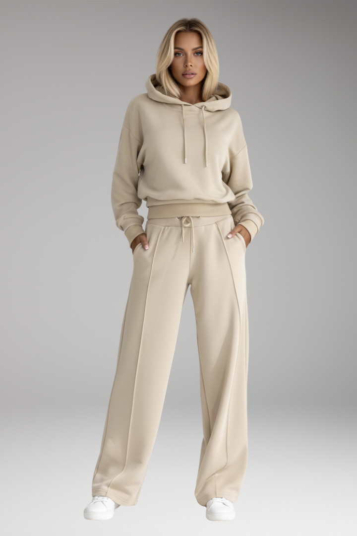 Women's Hooded Tracksuit Set Wide Leg
