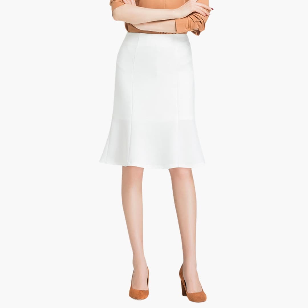 Women's Midi A-Line Skirt Elastic Waistband
