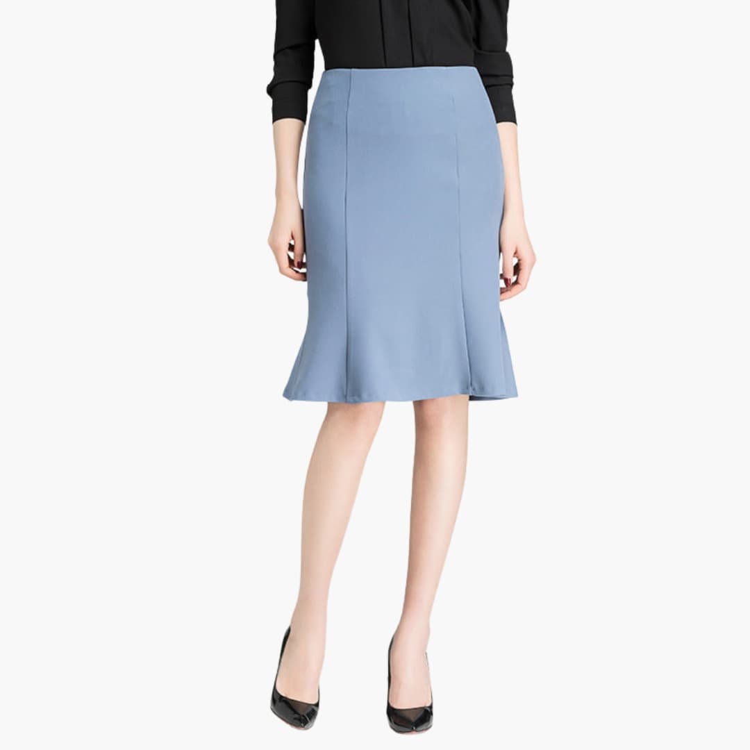 Women's Midi A-Line Skirt Elastic Waistband