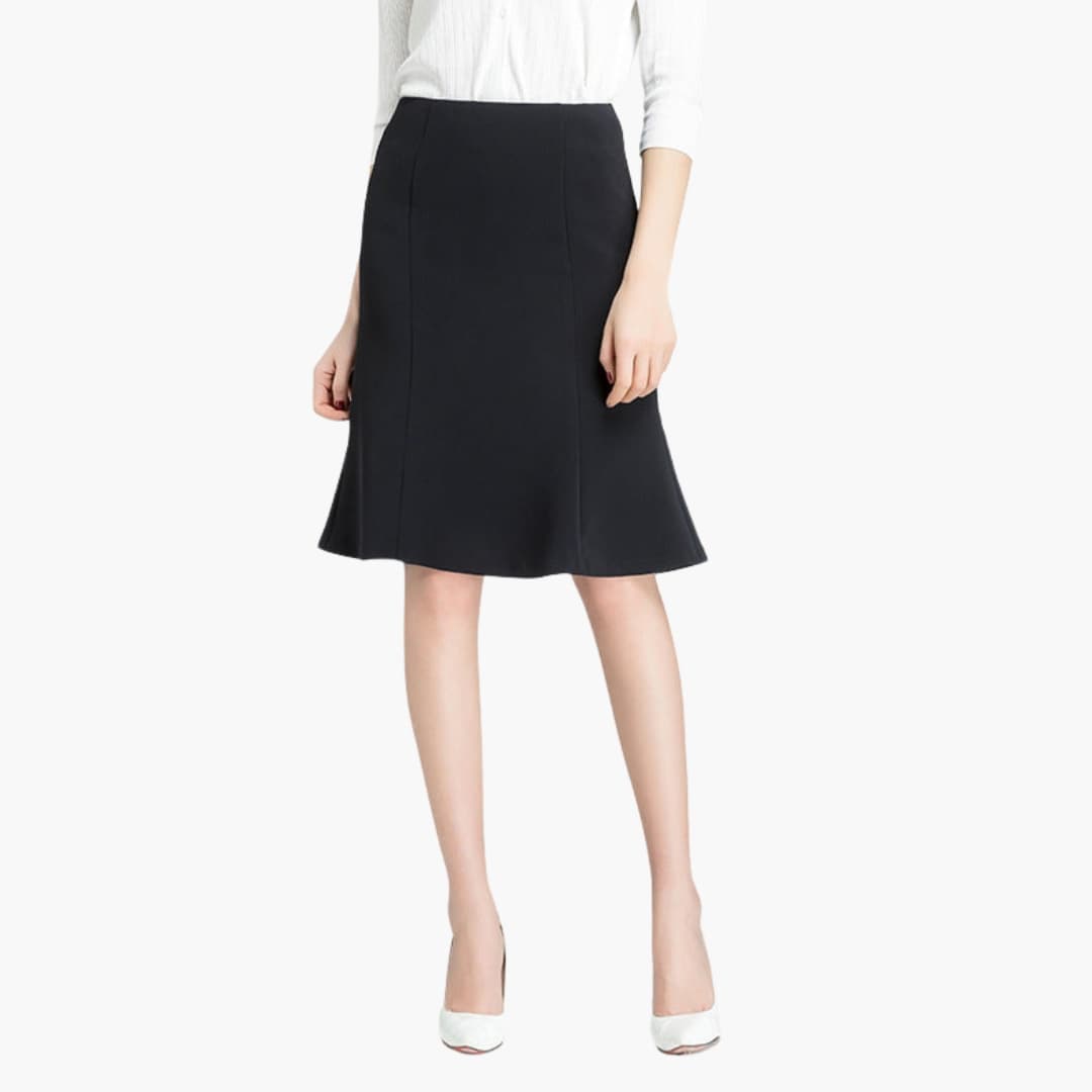 Women's Midi A-Line Skirt Elastic Waistband - VibreMode
