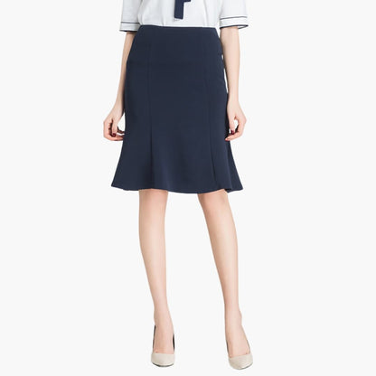 Women's Midi A-Line Skirt Elastic Waistband
