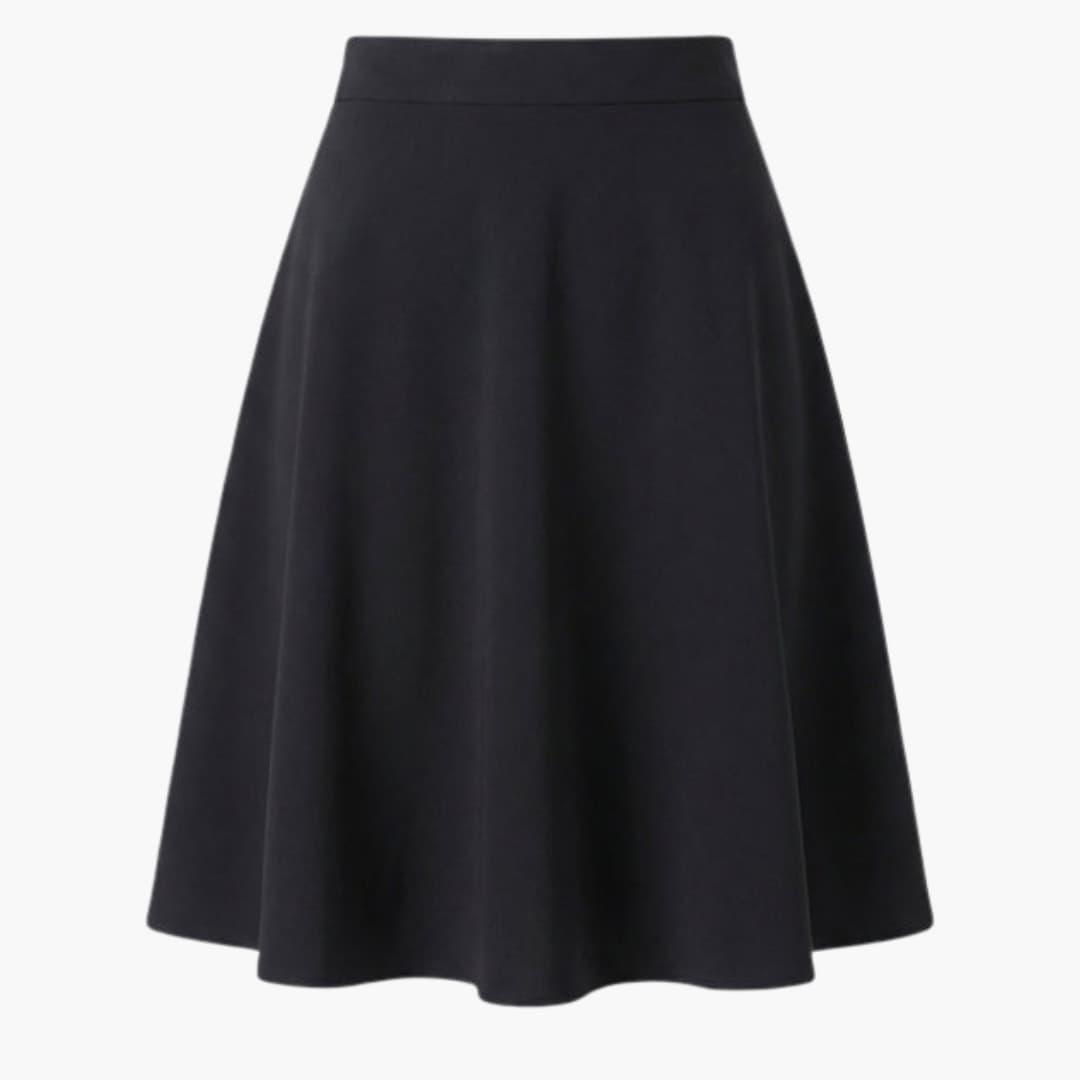 Women's A-Line Midi Skirt Elastic Waistband - VibreMode