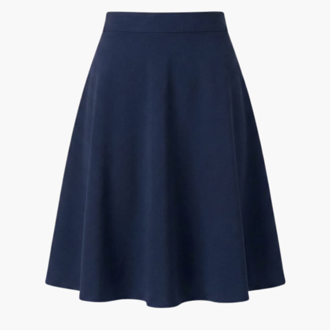 Women's A-Line Midi Skirt Elastic Waistband