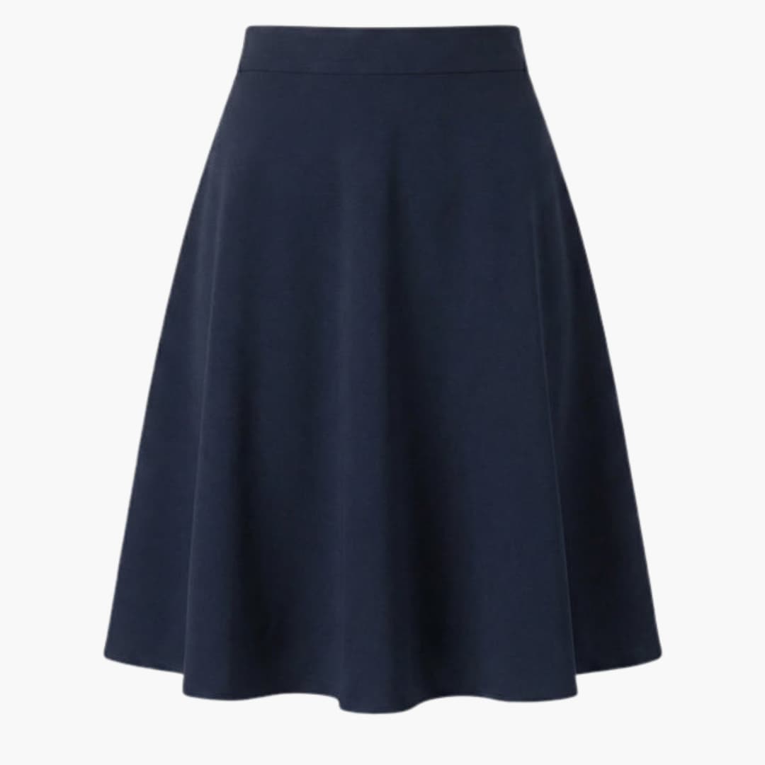 Women's A-Line Midi Skirt Elastic Waistband