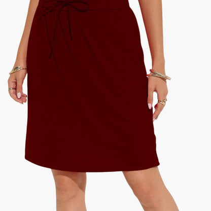 Women's A-Line Skirt Lace-Up Waist Panel Seams