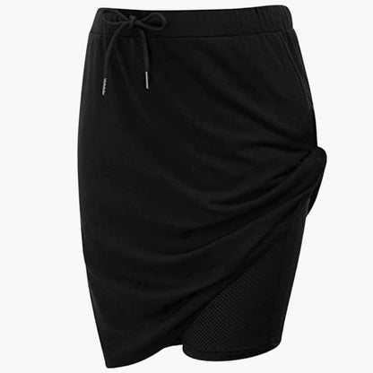 Women's A-Line Skirt Lace-Up Waist Panel Seams - VibreMode