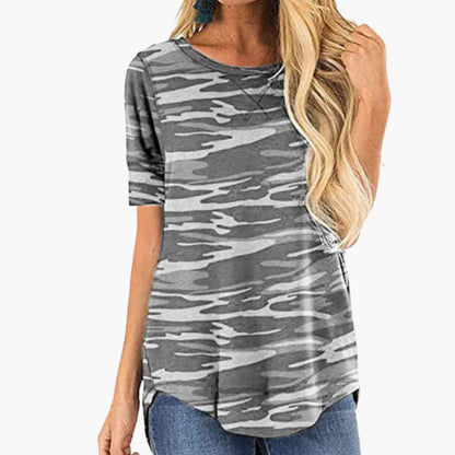 Women's Leopard Print Short Sleeve Crew Neck T-Shirt