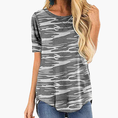 Women's Animal Print Round Neck T-Shirt