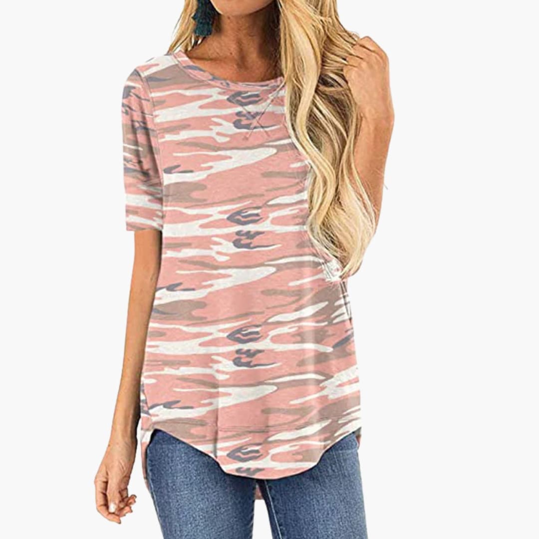 Women's Animal Print Round Neck T-Shirt