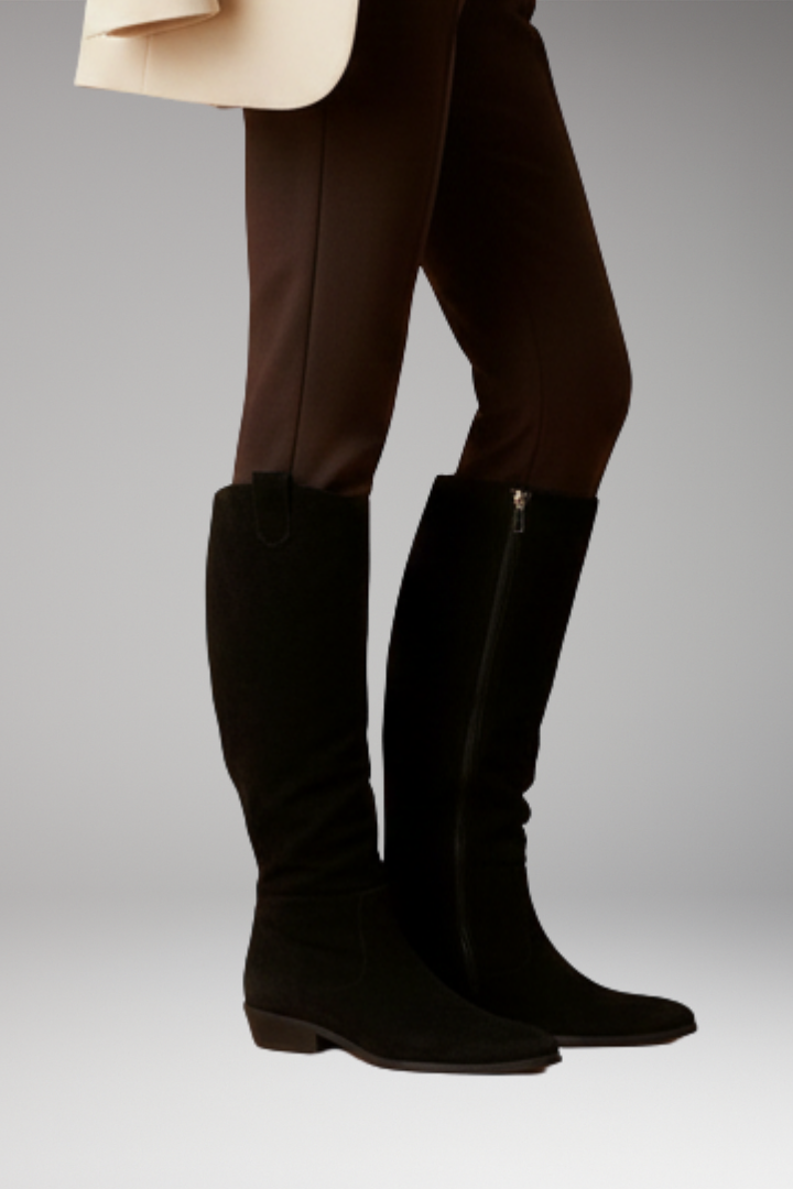 Women's Knee High Boots Side Zip Block Heel