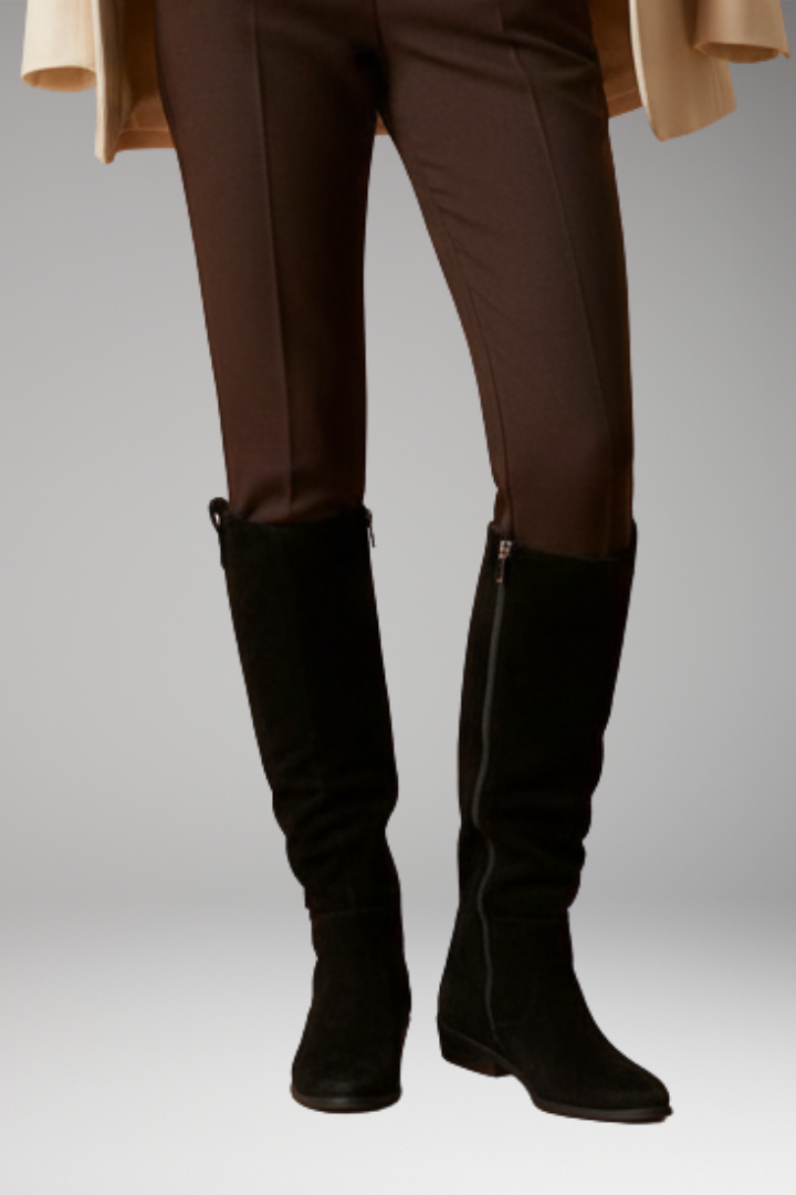 Women's Knee High Boots Side Zip Block Heel