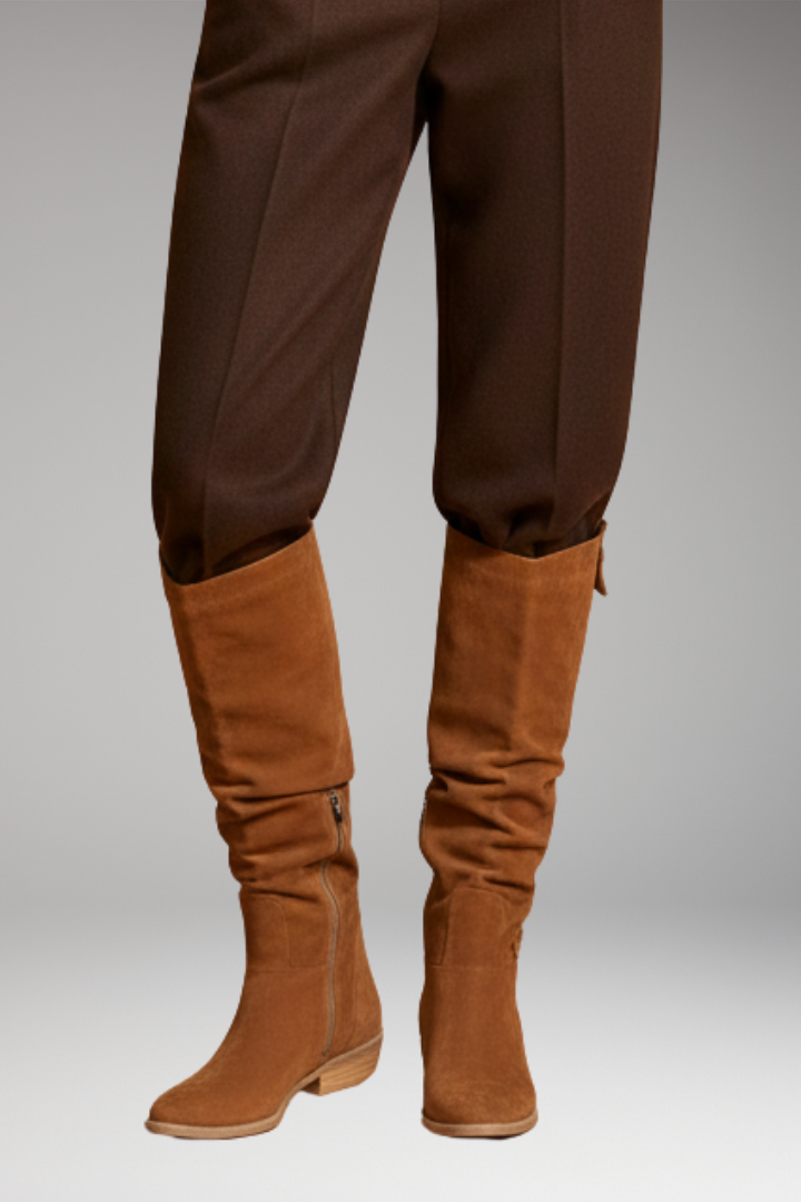 Women's Knee High Boots Side Zip Block Heel