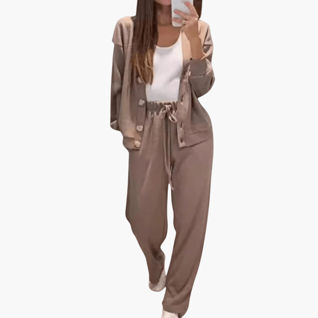 Women's Asymmetric Two Piece Pantsuit Wide Leg Pants