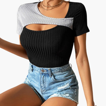 Women's Short Sleeve Asymmetrical T-Shirt
