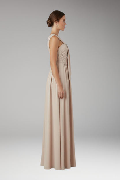 Women's One Shoulder Dress Solid Color