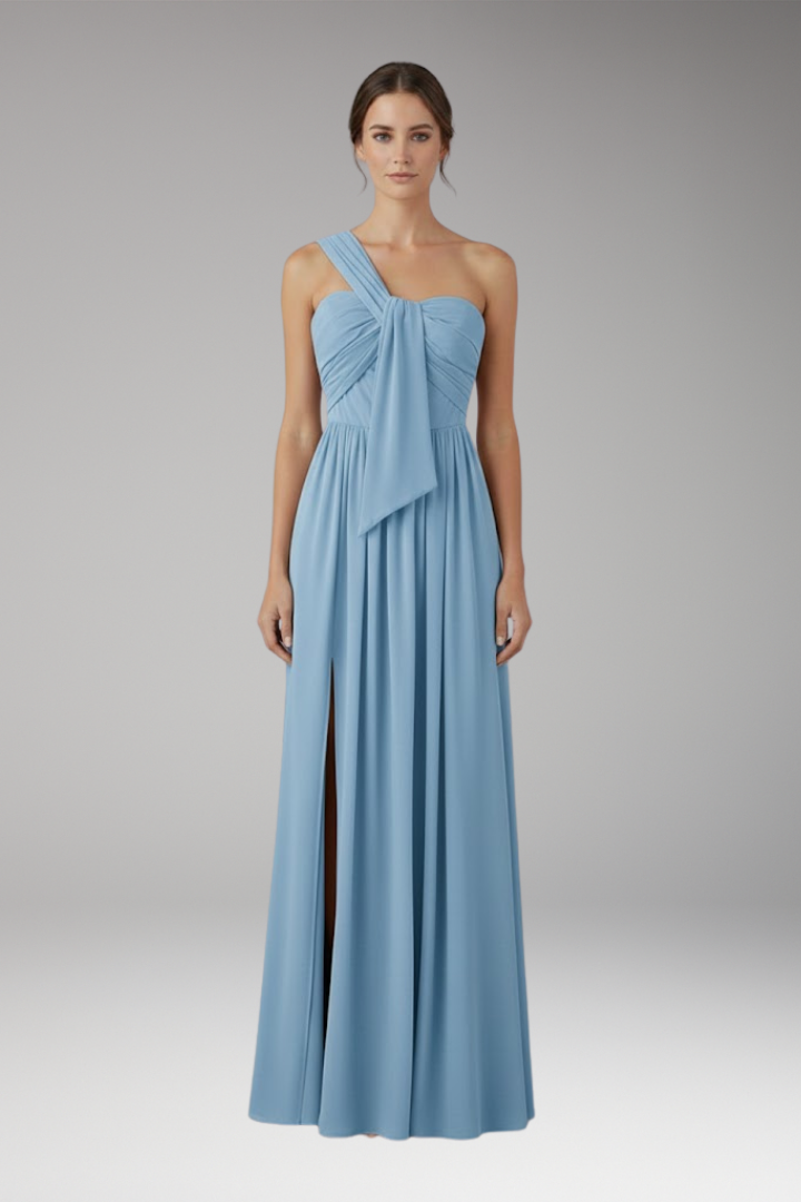 Women's One Shoulder Dress Solid Color