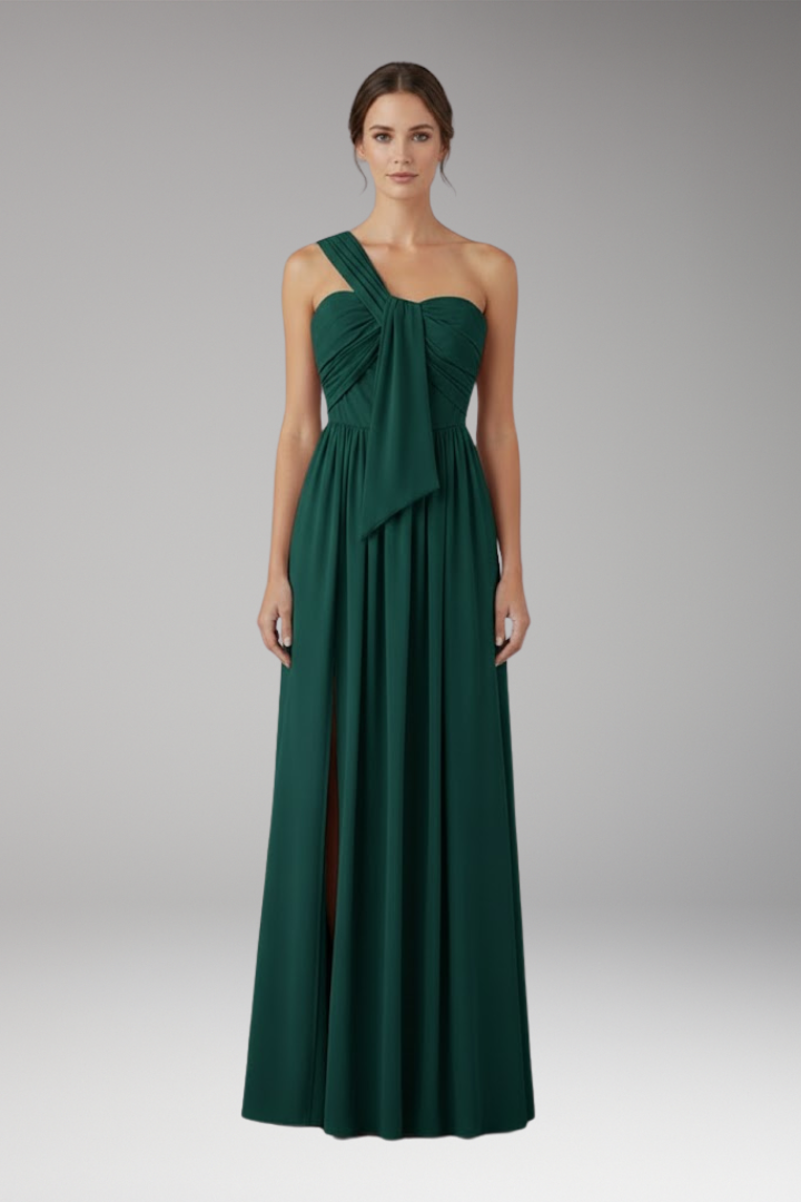 Women's One Shoulder Dress Solid Color