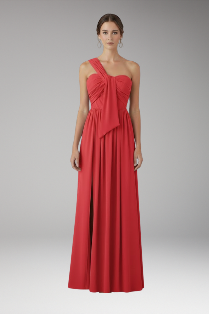 Women's One Shoulder Dress Solid Color