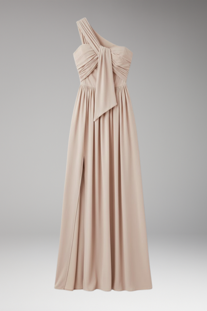Women's One Shoulder Dress Solid Color - VibreMode