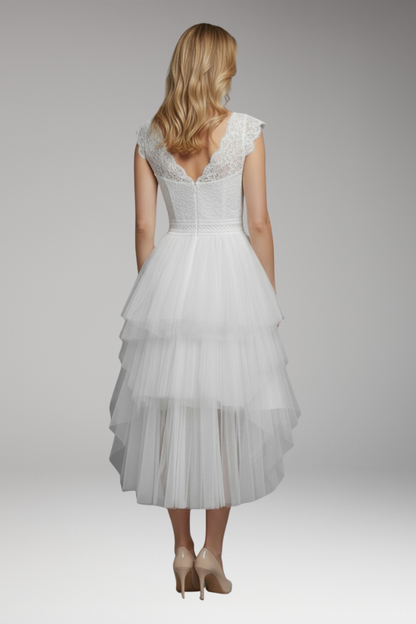 Women's V-Neck Mesh Dress Flowy Skirt