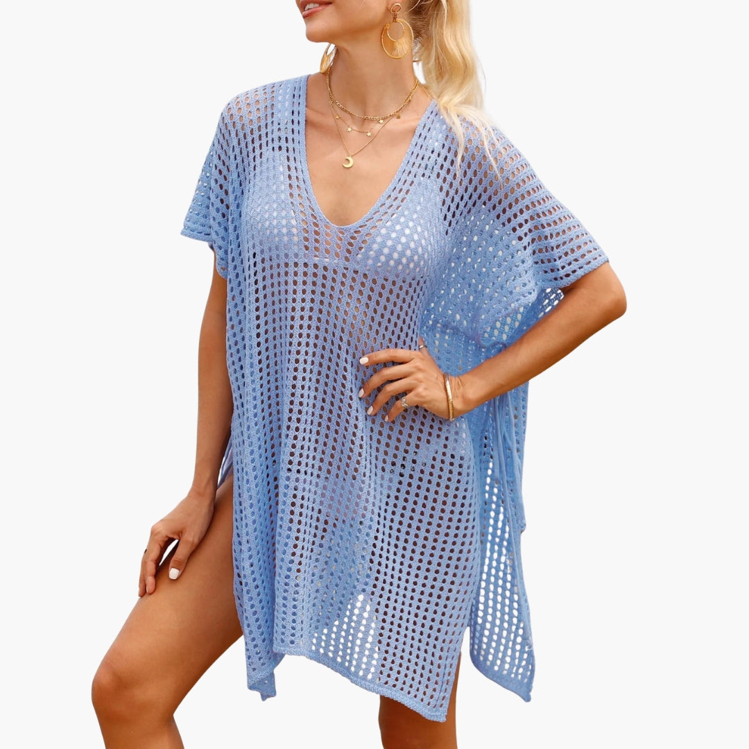 Women's V Neck Long Sleeve Beach Blouse