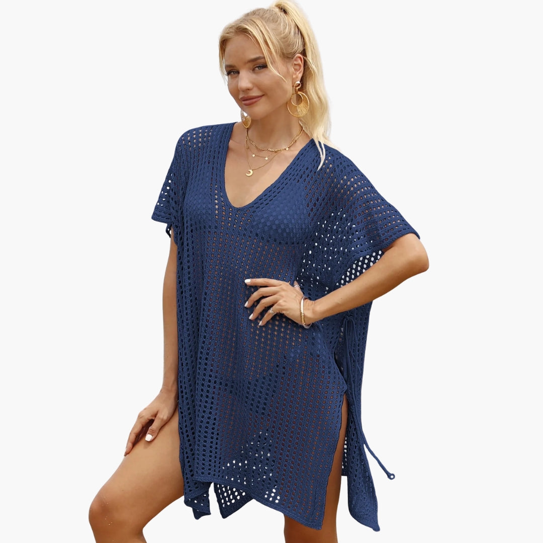 Women's V Neck Long Sleeve Beach Blouse