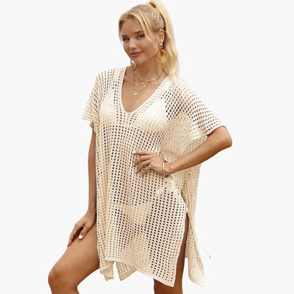 Women's V Neck Long Sleeve Beach Blouse