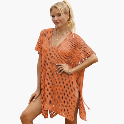 Women's V Neck Long Sleeve Beach Blouse
