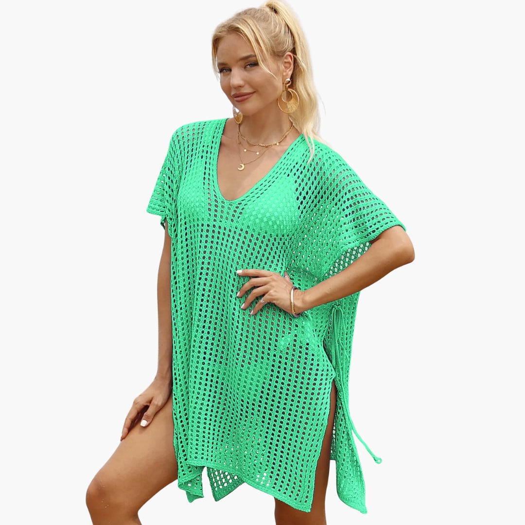 Women's V Neck Long Sleeve Beach Blouse