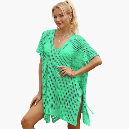 Women's V Neck Long Sleeve Beach Blouse