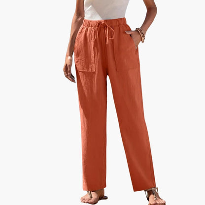 Women's Beach Pants Elastic Waist Side Pockets