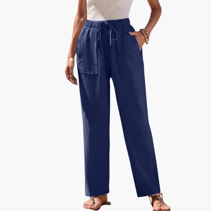 Women's Beach Pants Elastic Waist Side Pockets - VibreMode
