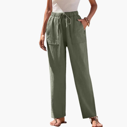 Women's Beach Pants Elastic Waist Side Pockets