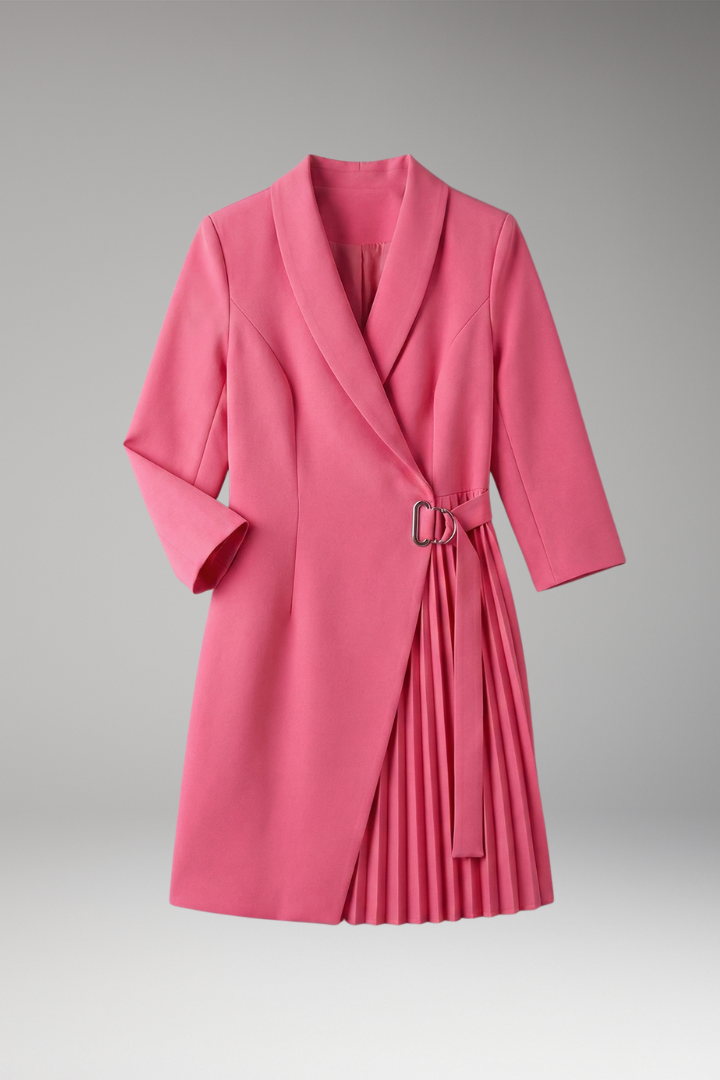 Women's Blazer Dress Notched Collar Slit Detail - VibreMode