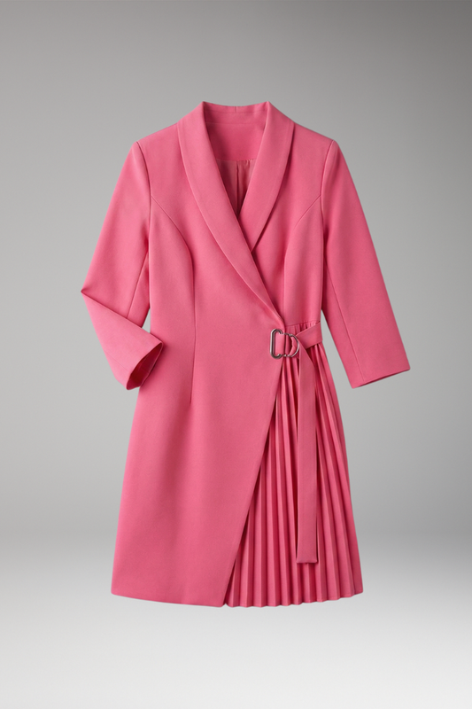 Women's Blazer Dress Notched Collar Slit Detail - VibreMode
