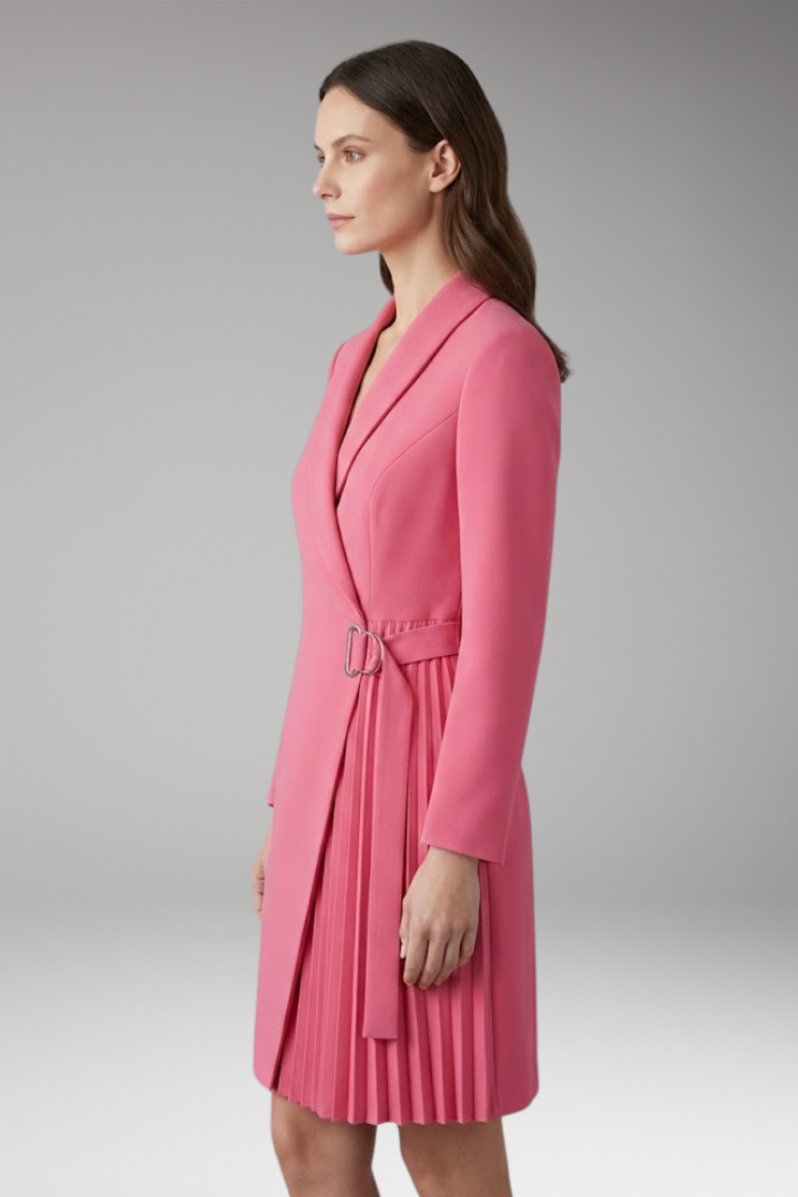 Women's Blazer Dress Notched Collar Slit Detail