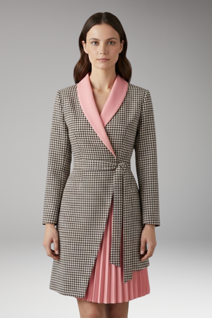 Women's Blazer Dress Notched Collar Slit Detail