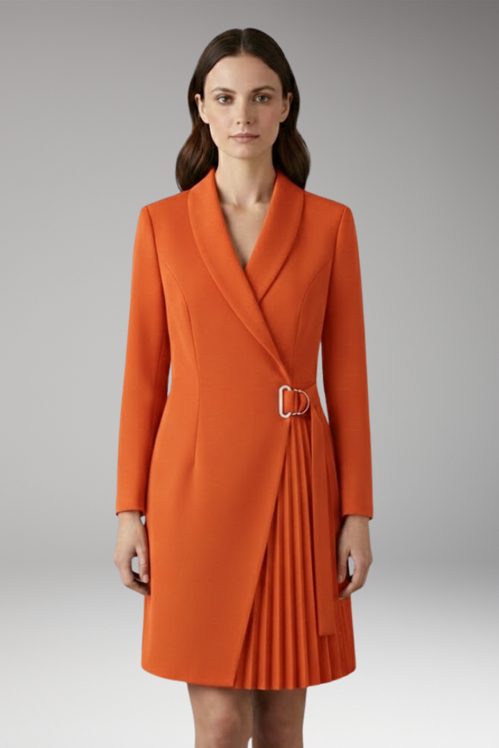 Women's Blazer Dress Notched Collar Slit Detail