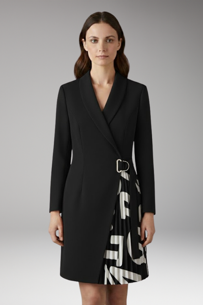 Women's Blazer Dress Notched Collar Slit Detail