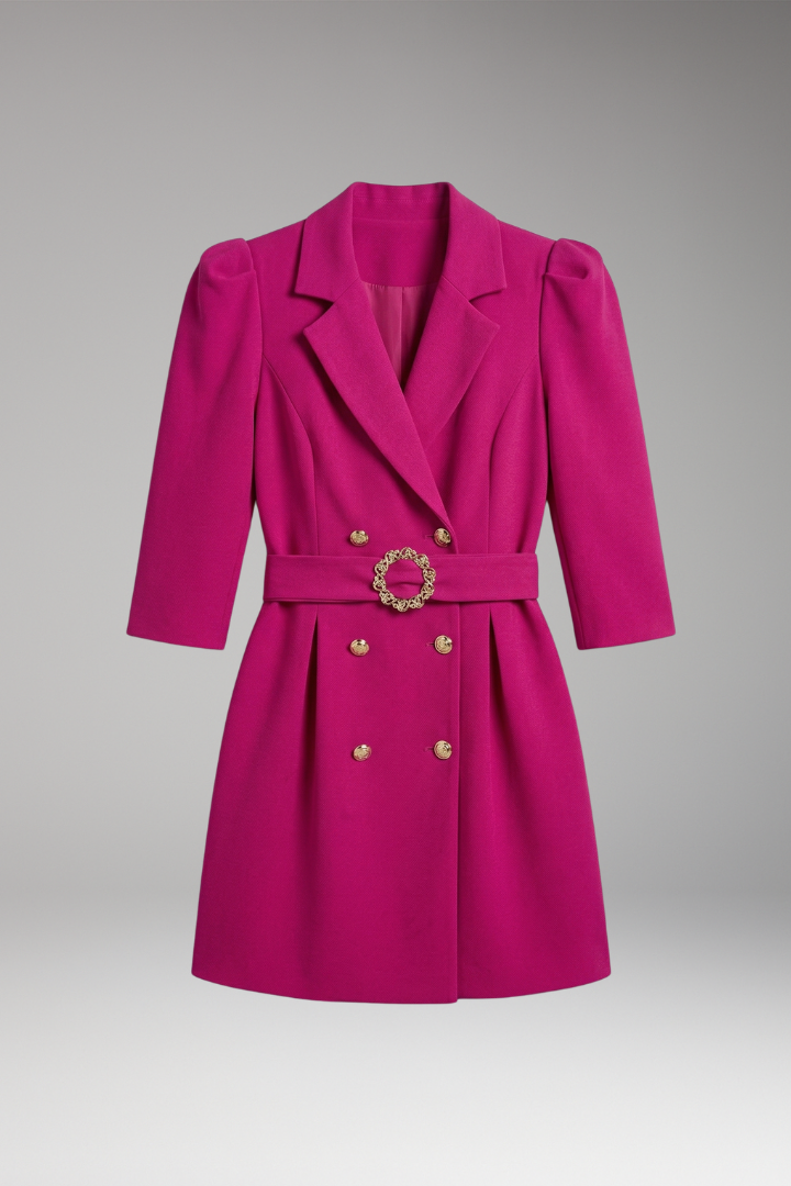 Women's Blazer Dress Pointed Lapels Button Front - VibreMode