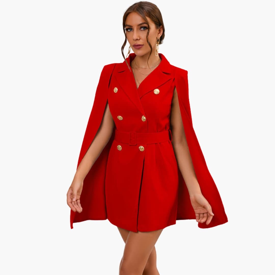 Women's Blazer Dress Belted Button Front