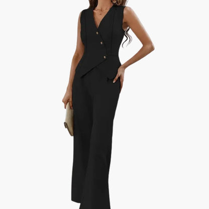 Women's Two-Piece Suit Set Blazer And Straight Leg Pants