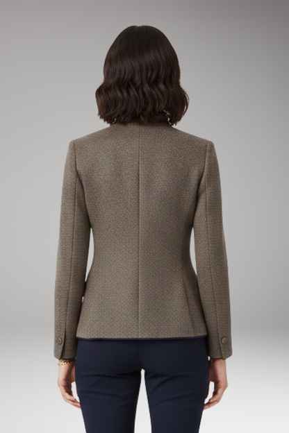 Women's Lapel Collar Blazer Button Front