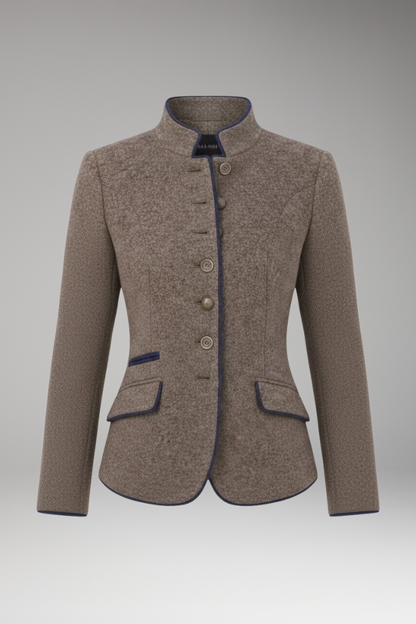 Women's Lapel Collar Blazer Button Front - VibreMode