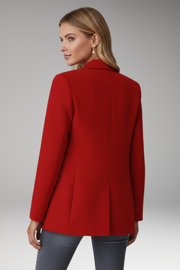 Women's Single Button Blazer Lapel Collar