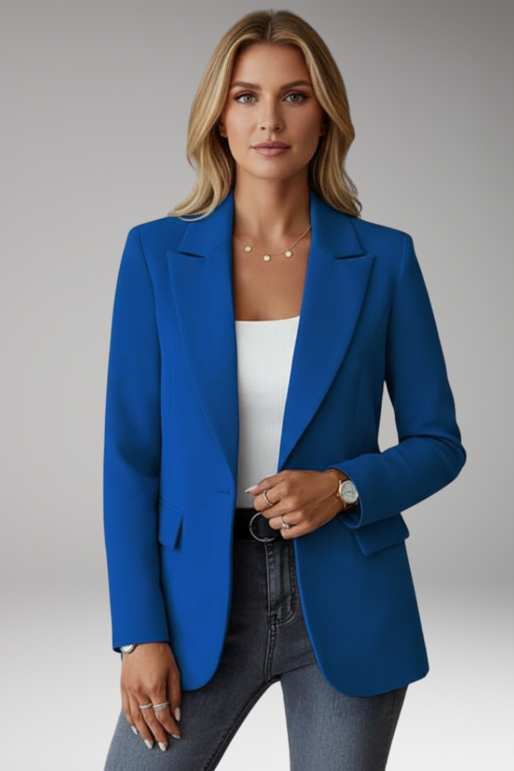 Women's Single Button Blazer Lapel Collar