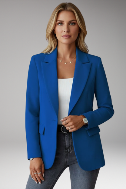 Women's Single Button Blazer Lapel Collar