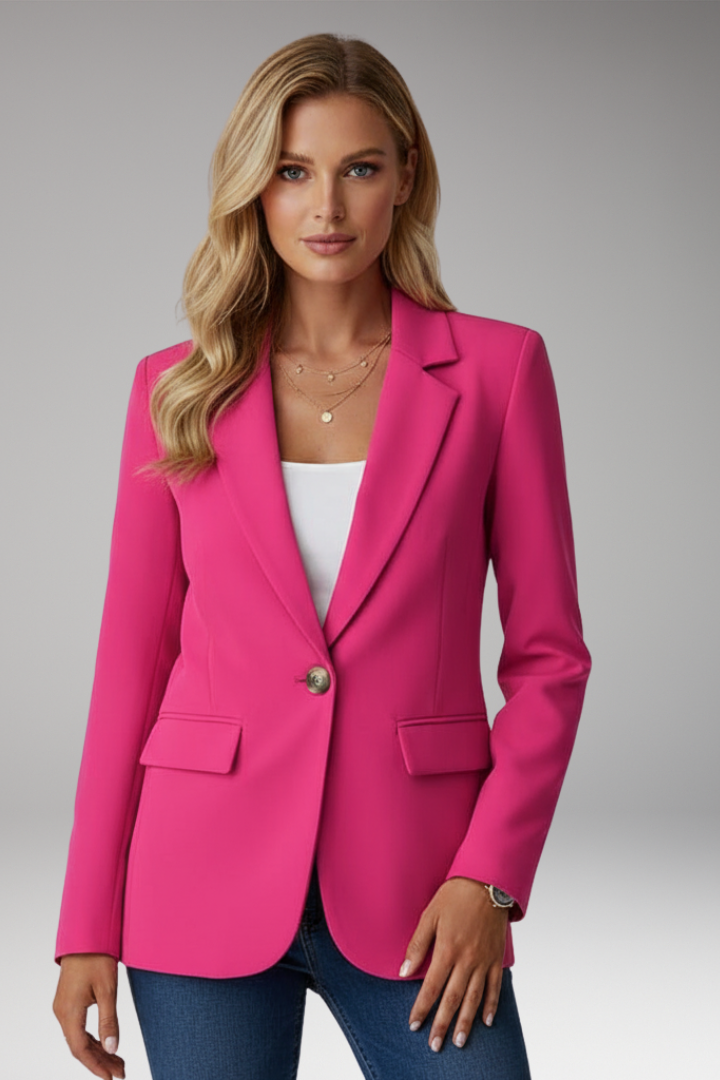 Women's Single Button Blazer Lapel Collar
