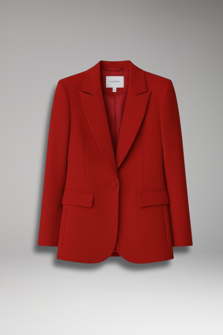Women's Single Button Blazer Lapel Collar - VibreMode