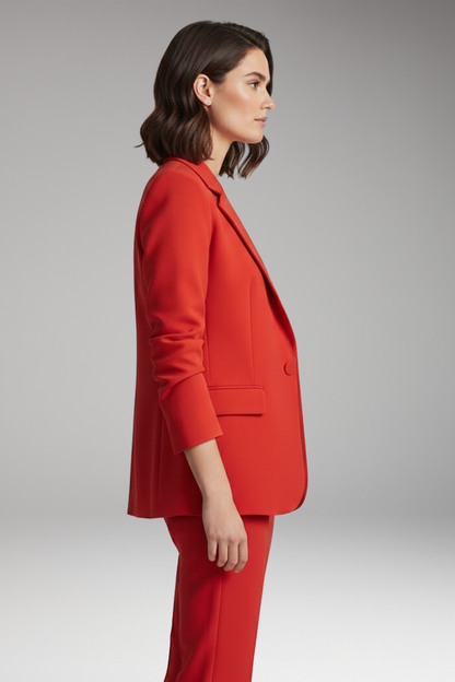 Women's One Button Blazer Notched Collar